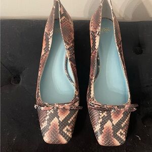 Frances Valentine Snake-Print Shoes in Brown NWOT